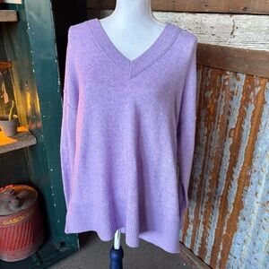 Aerie Soft Lilac V-Neck Sweater Medium Oversized
